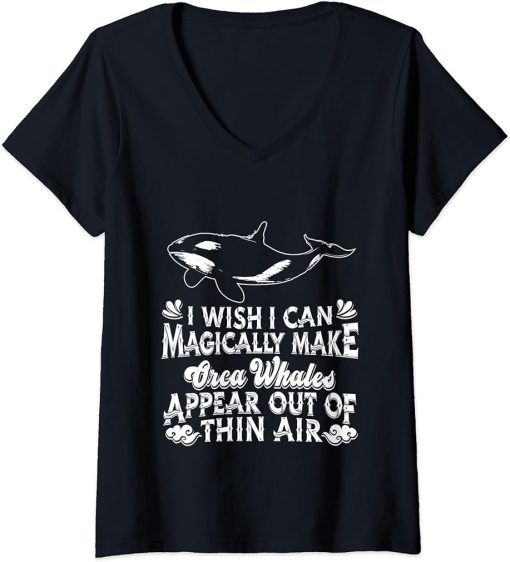 Womens Orca Whale Sea Mammal Whate Watcher - Magical Sea Orcas V-Neck T-Shirt