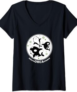 Womens Funny Microbiology - MicroORCAnisms - Orca Whale Lovers V-Neck T-Shirt