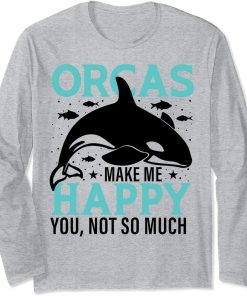 Funny Orca Lover Graphic for Women Men Kids Whale Long Sleeve T-Shirt