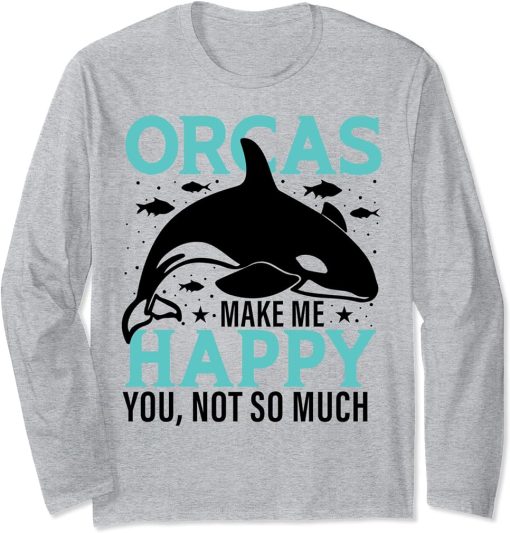 Funny Orca Lover Graphic for Women Men Kids Whale Long Sleeve T-Shirt